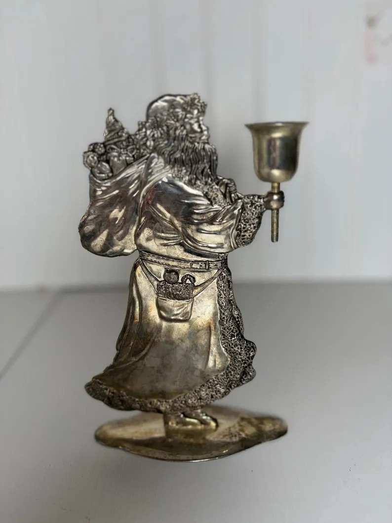 Metal Santa Candle Holder Taper Father Christmas Holiday Winter Santa Claus RARE | Etsy (Global)