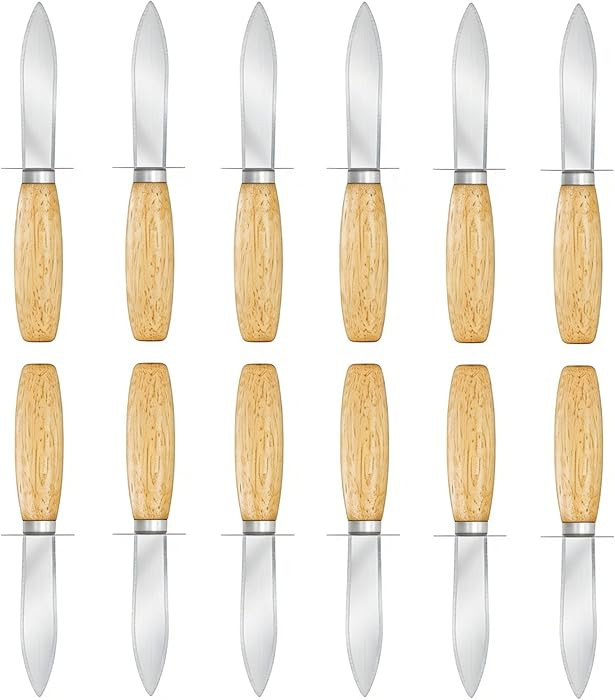 Nonley Oyster Shucking Knife, 12 Pack Oyster Shucker With Comfort Wood-Handle for All Kinds of Sh... | Amazon (US)