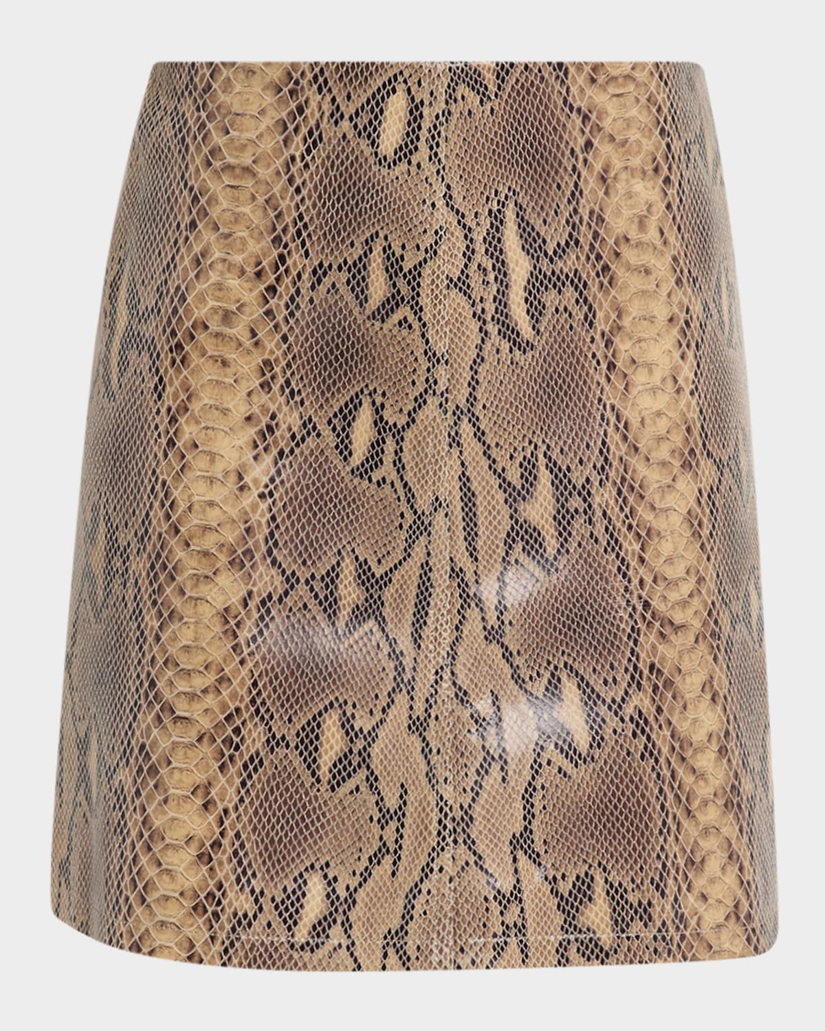 Coras Snake-Embossed Leather Mini Skirt | Neiman Marcus