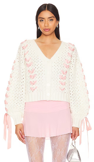 For Love & Lemons Laurel Cardigan in White. - size S | Revolve Clothing (Global)