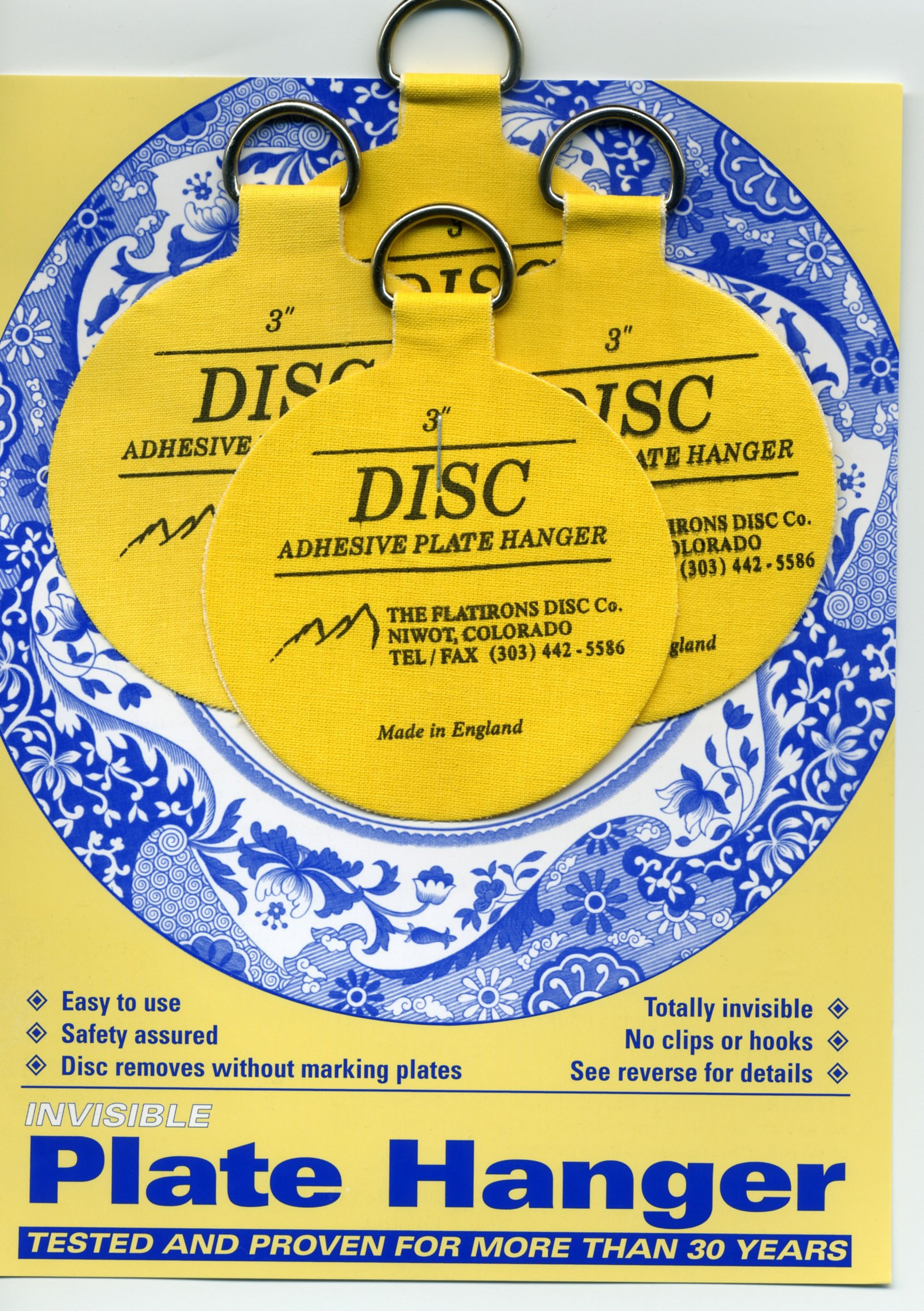 Invisible English Disc Adhesive Medium Plate Hanger Set (4-3 Inch Hangers) | Amazon (US)