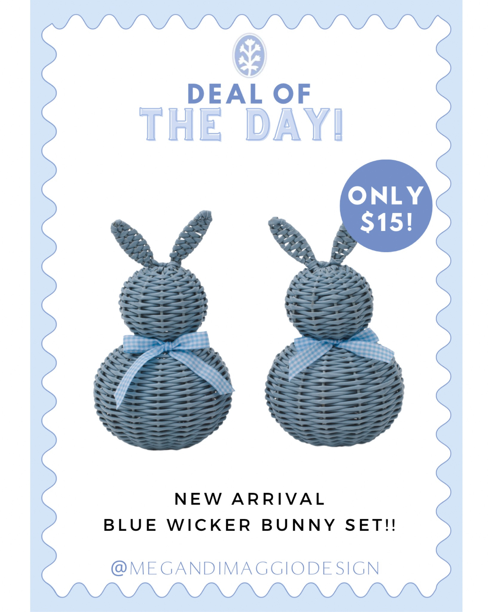 Cutest new blue wicker bunny set was just added online for under $15!! 🐰💙 Super cute for Easter & spring decor 

#LTKFindsUnder50 #LTKHome