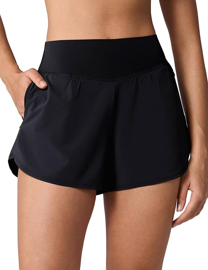 High Waisted Athletic Shorts for Women 2.5'' Workout Gym Track with Liner Zip Pockets Quick Dry R... | Amazon (US)