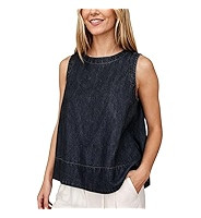 Xiaoxuemeng Womens Denim Top Y2K Sleeveless Jean Tank Tops for Women Crewneck Loose Fit Denim Tan... | Amazon (US)