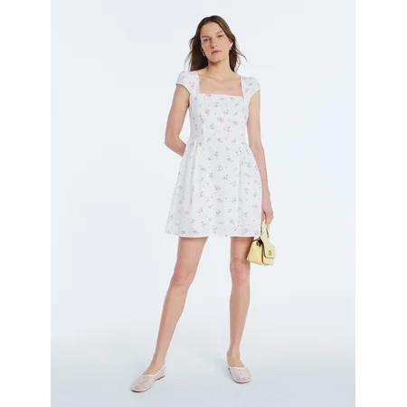 Scoop Women's Square Neck Mini Dress, Sizes XS-XXL | Walmart (US)