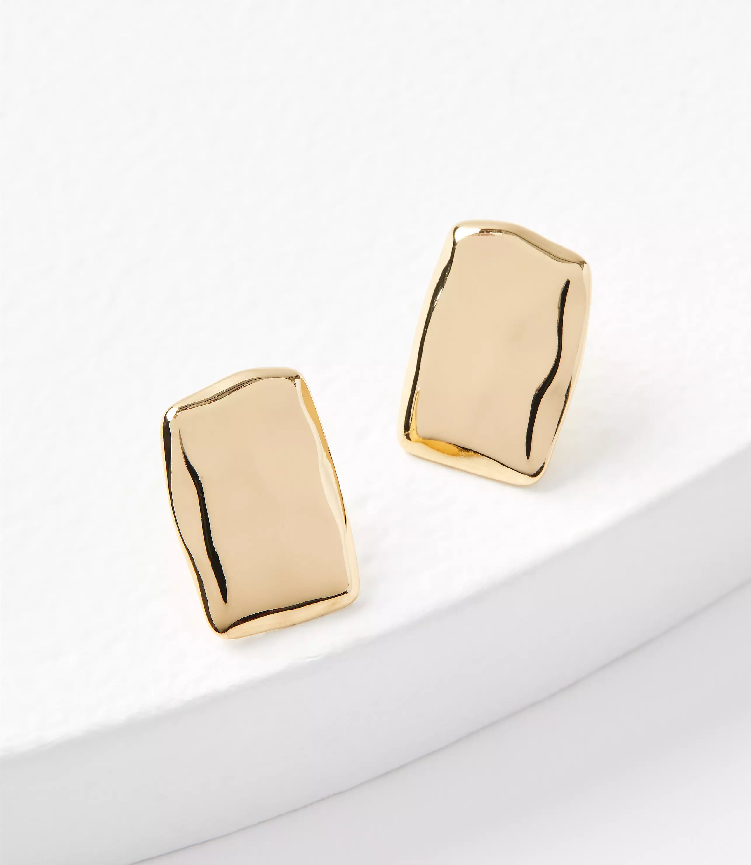 Molded Rectangle Statement Stud Earrings | LOFT