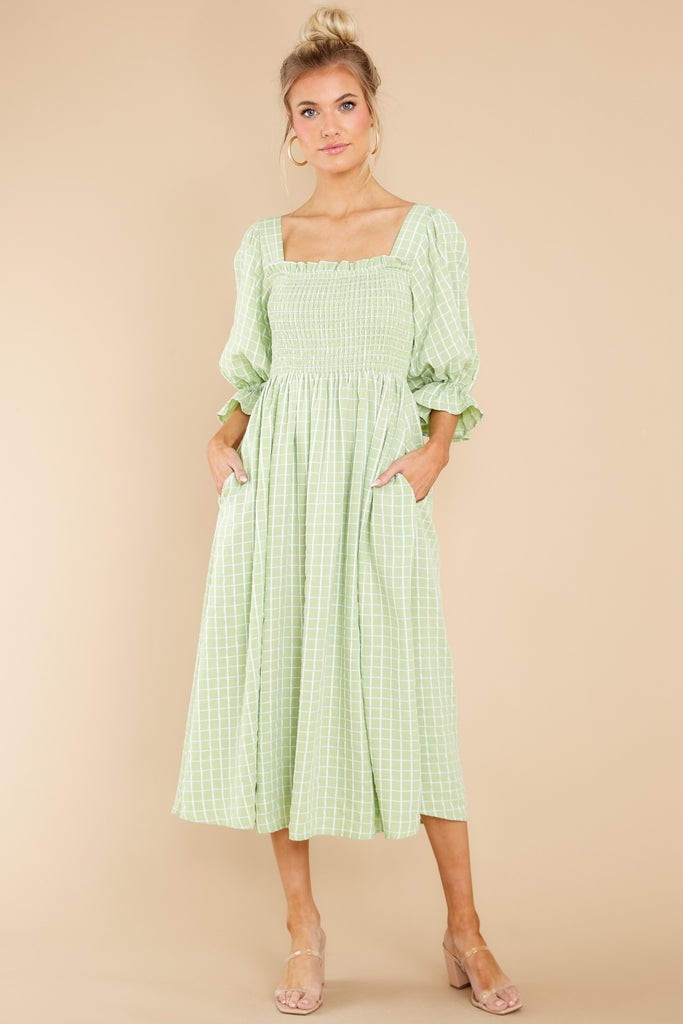 Someone Special Green Print Midi Dress | Red Dress 