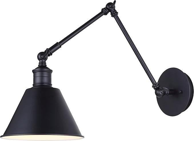 Canarm 1 Light Morocco Wall Fixture with Matte Black Finish and Painted White Interior - Adjustab... | Amazon (CA)