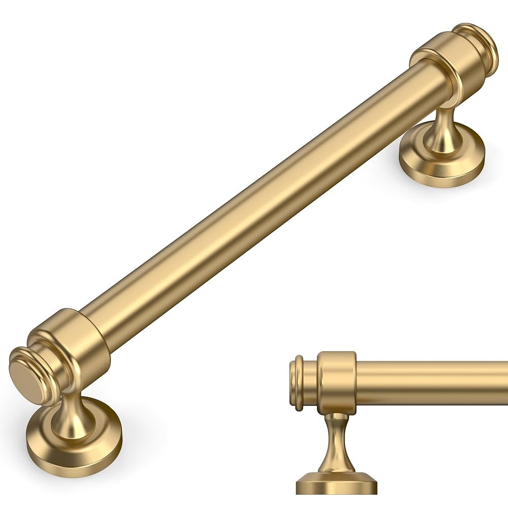 Amerdeco 10 Pack Champagne Bronze Cabinet Pulls 5 Inch Hole Centers Cabinet Handles for Kitchen C... | Amazon (US)