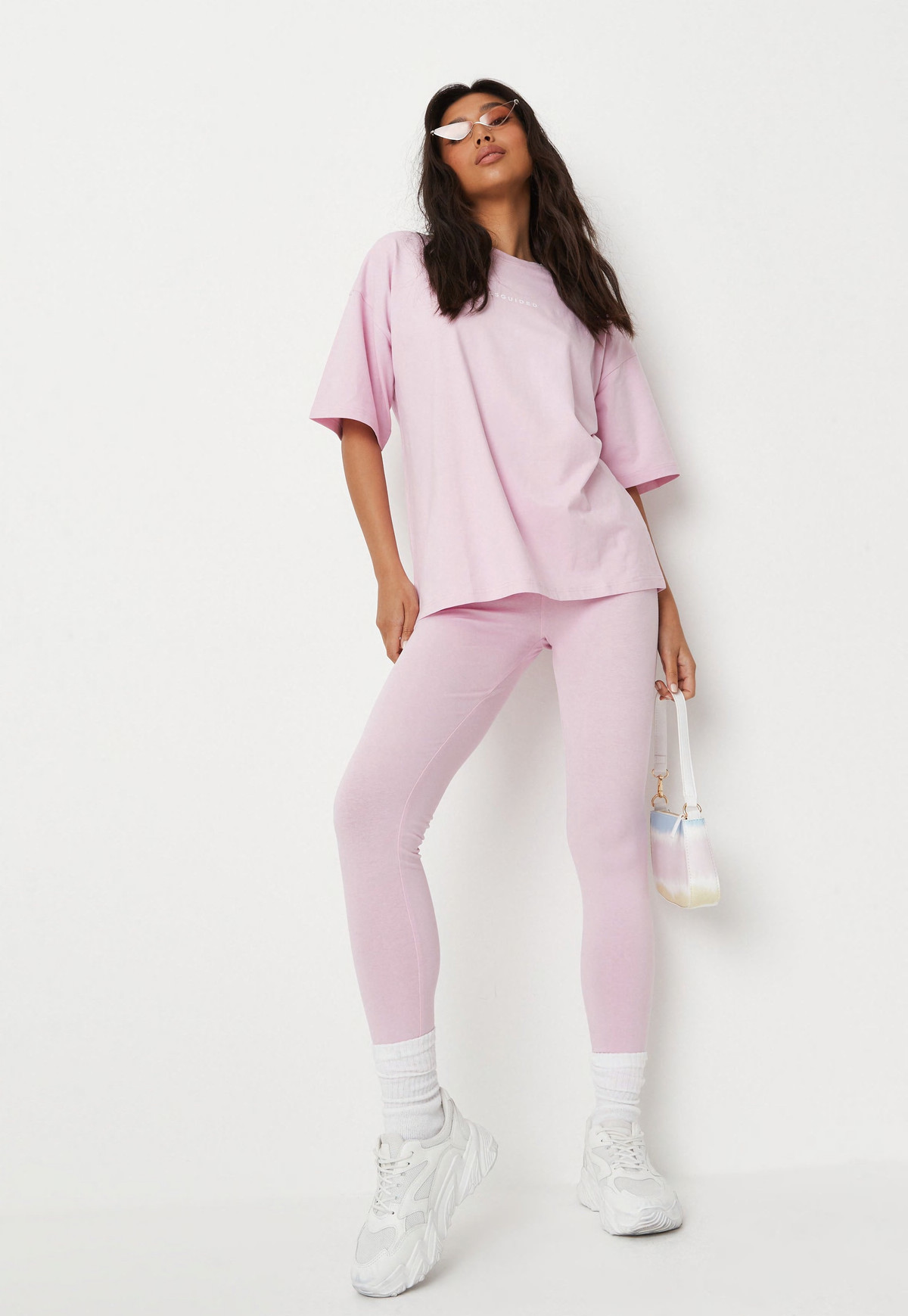 Missguided - Pink Missguided Oversized T Shirt and Leggings Co Ord Set | Missguided (US & CA)