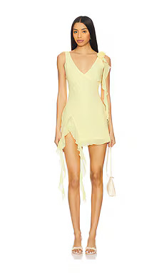 MORE TO COME Myla Mini Dress in Baby Yellow from Revolve.com | Revolve Clothing (Global)