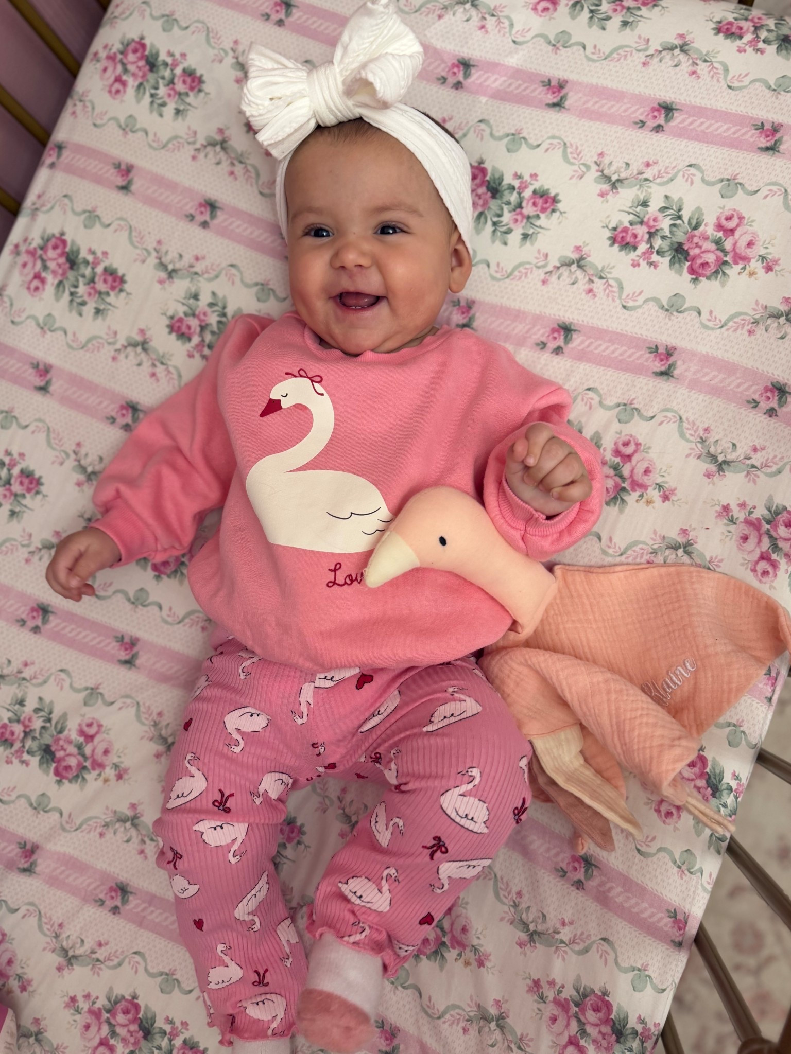 Cutie baby girl valentines outfit 🦢🩷🎀

#LTKootd #LTKBaby #LTKValentine