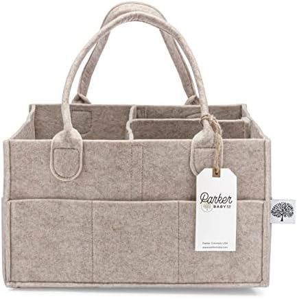 Parker Baby Diaper Caddy - Nursery Storage Bin and Car Organizer for Diapers and Baby Wipes - Oat... | Amazon (US)