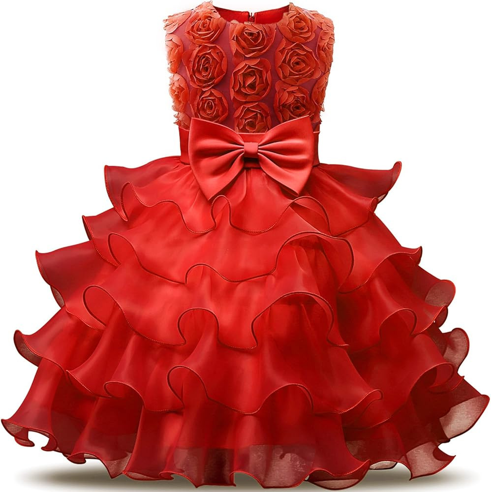 NNJXD Girl Dress Kids Ruffles Lace Party Wedding Dresses | Amazon (US)