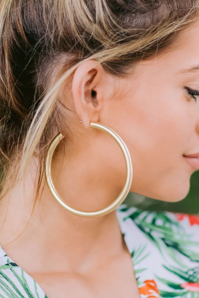 Nineties Babe Gold Hoop Earrings | Red Dress 