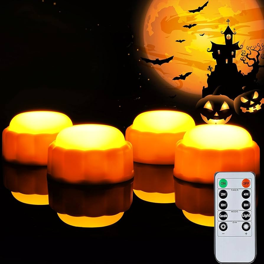 Homemory Halloween Bright LED Pumpkin Lights with Remote Control and Timers,Jack O'Lantern Lights... | Amazon (US)