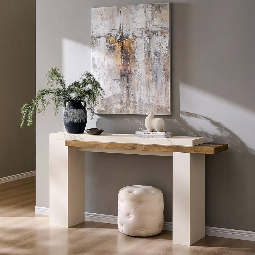OKD 63 Inch Modern Entryway Console Table, Solid Geometry Accent Sofa Table Behind The Couch, Nar... | Amazon (US)