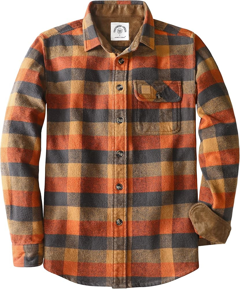Dubinik\u00ae 13 oz Ultra Heavyweight Flannel Shirt for Men Button Down Plaid | Amazon (US)
