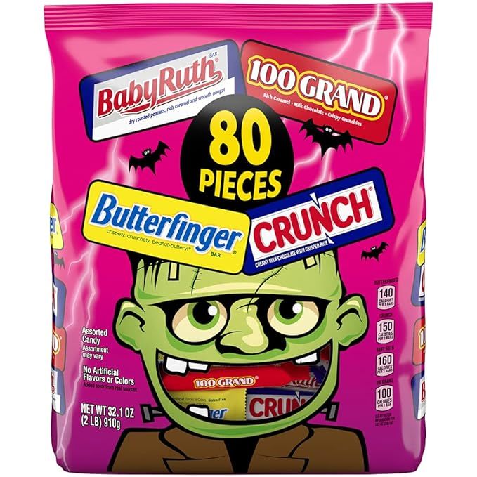 Butterfinger & Co. Bulk Chocolate-y Halloween Candy Bag, Mini and Fun Size Mix of 100 Grand, Butt... | Amazon (US)