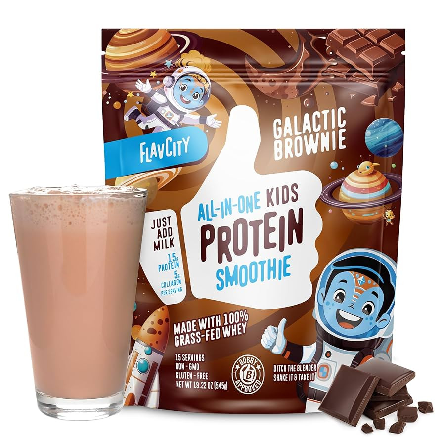 FlavCity Kids Chocolate Protein Powder - Galactic Brownie Smoothie - 15g Undenatured Whey Kids Pr... | Amazon (US)
