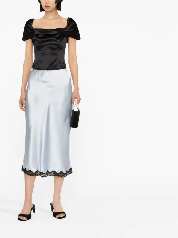 Arie silk midi skirt | Farfetch Global