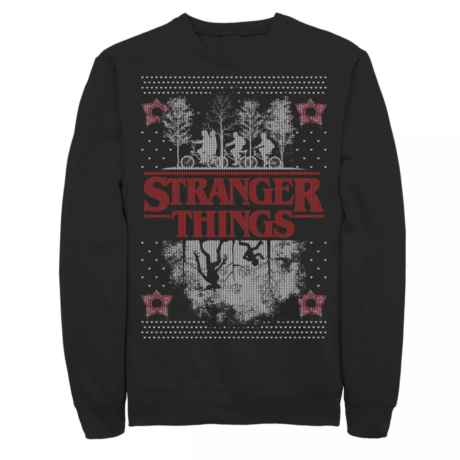 Men's Netflix Stranger Things Ugly Christmas Sweater Style Sweatshirt, Size: Small, Black | Kohl's