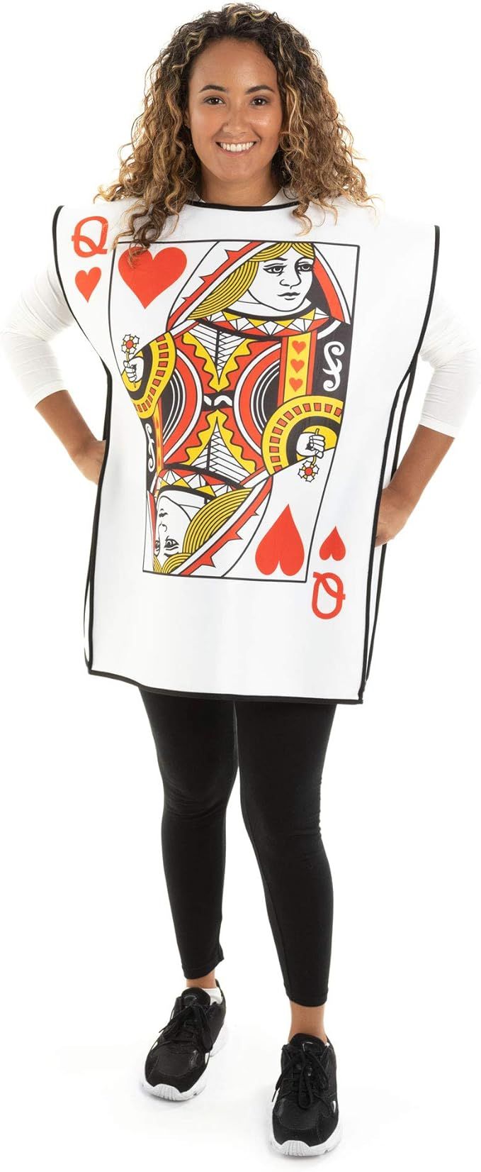 Playing Card Queen Women's Halloween Costume - Cute Adult One-Size Body Suit | Amazon (US)