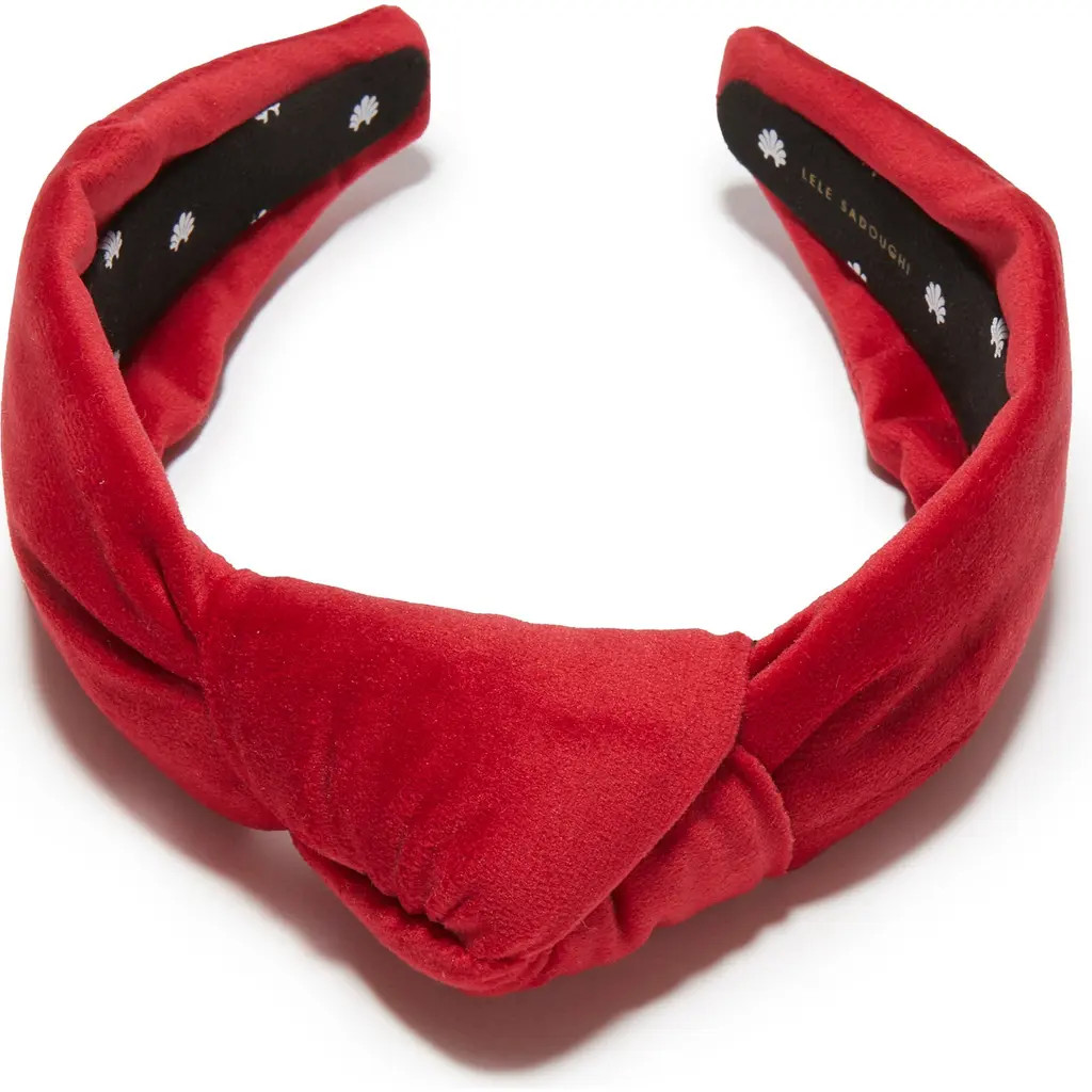 Lele Sadoughi Red Velvet Knotted Headband in Red 600 at Nordstrom | Nordstrom