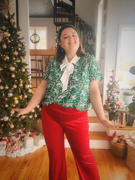 Today’s ModCloth look! Use my code LYNZIJUDISH for 20% off.

Plus size fashion, plus size style, size 16 influencer, size style, Christmas outfit, holiday outfit, red velvet pants, candy cane blouse 

#LTKHoliday #LTKunder50 #LTKcurves