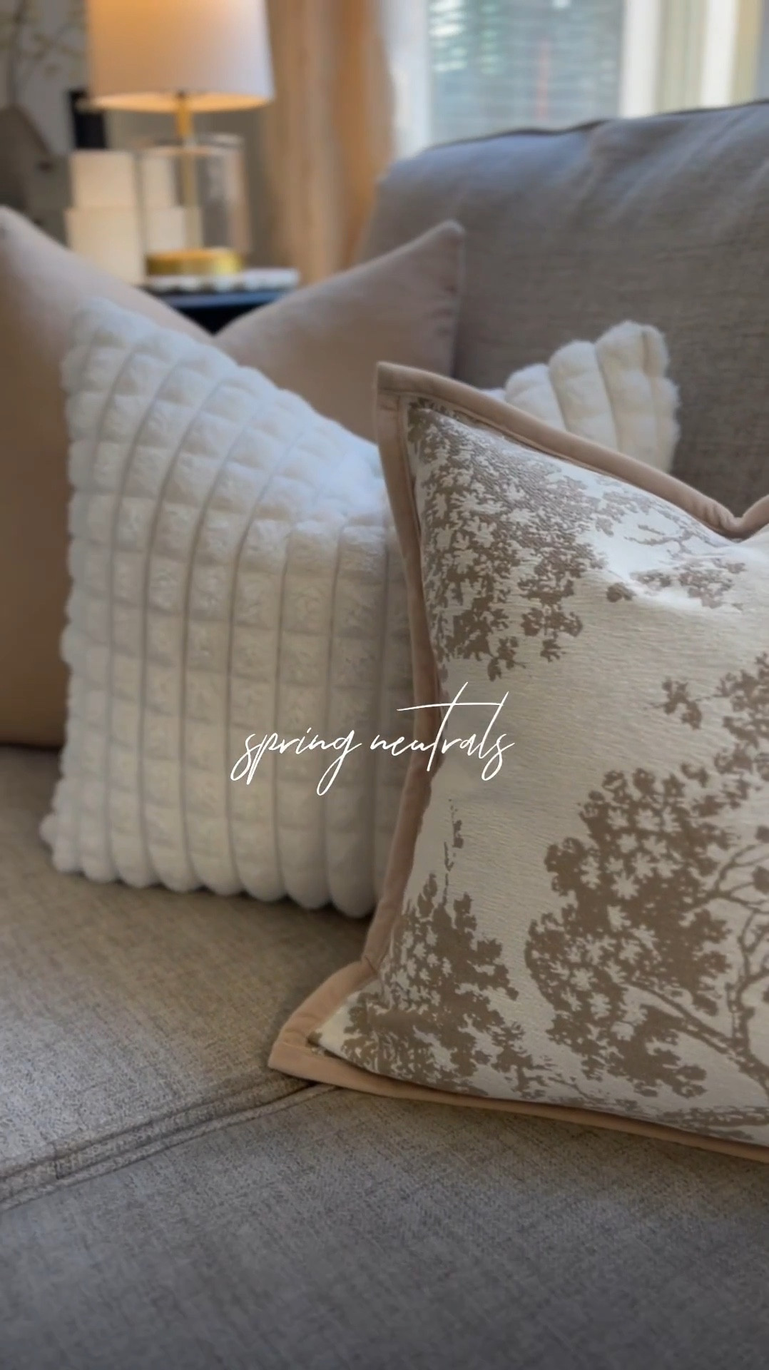 Spring neutrals.
Cozy throw pillow combo 

#LTKHome