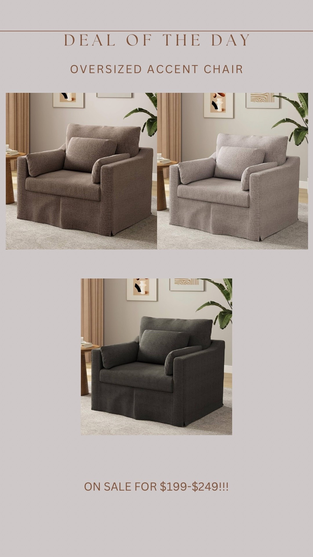 great price for this oversized accent chair!!! Starting at $199 

#LTKStyleTip #LTKHome #LTKSaleAlert