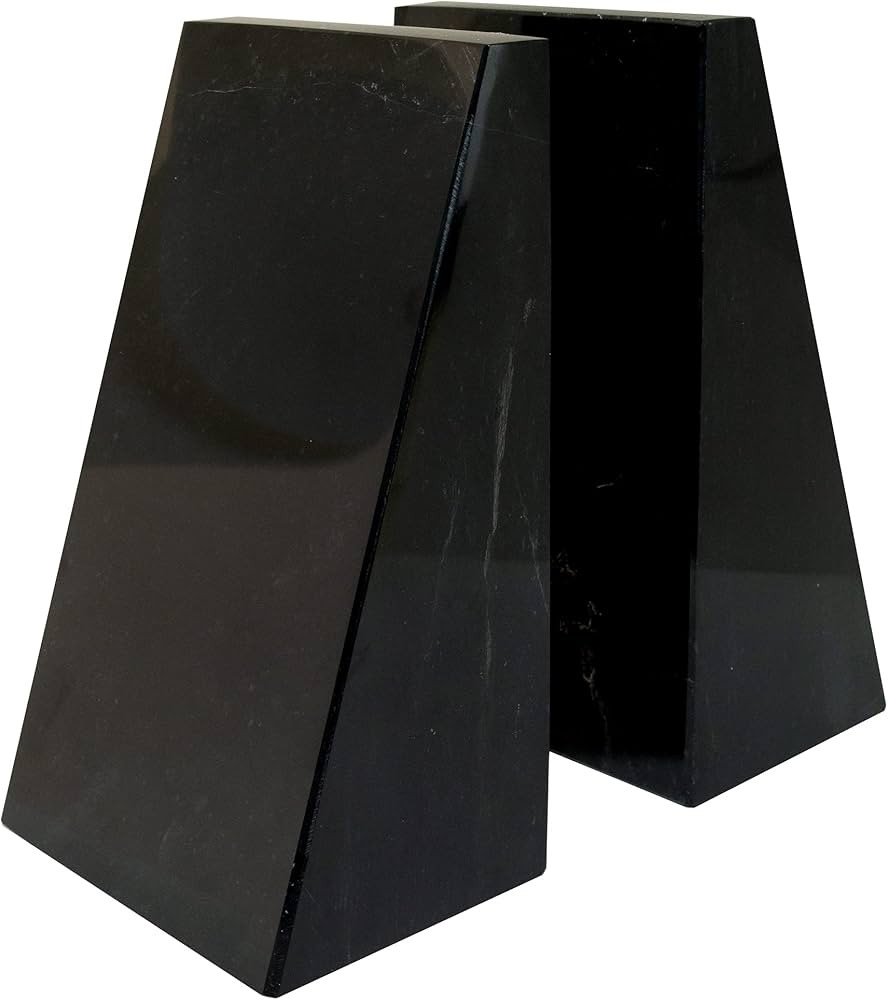 Premium Polished Stone Marble 6" Book Ends for Bookshelf Decor, Home, Office or Kitchen Shelves. ... | Amazon (US)