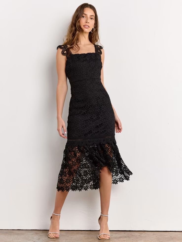 Floral Lace Sheath Dress - Just Me | New York & Company