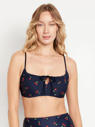 Matte Ruched Bikini Swim Top | Old Navy (US)