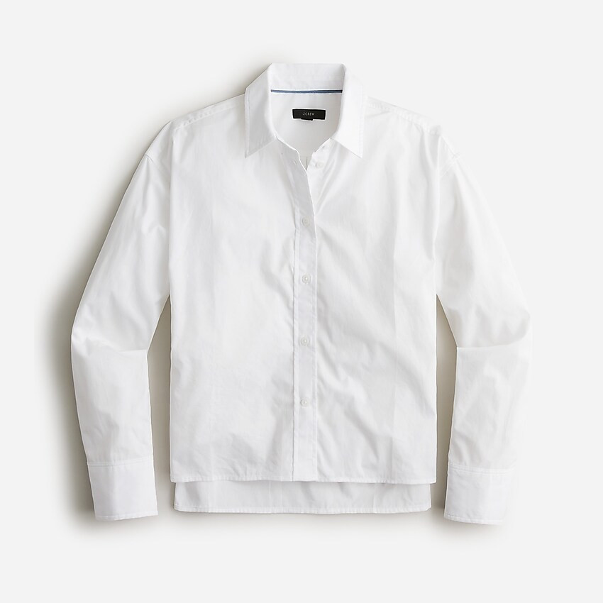 Relaxed-fit cropped cotton poplin shirt | J. Crew US