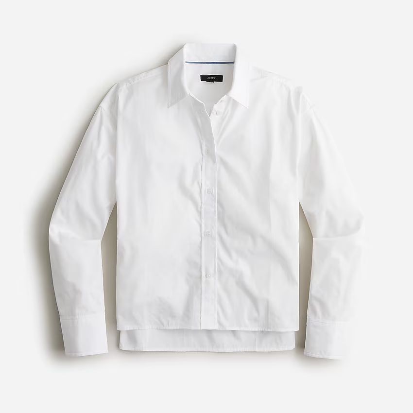 Relaxed-fit cropped cotton poplin shirt | J.Crew US