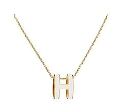 Yuangu Classic Letter Design 18K Gold Plated Girl Necklace Colorful Color Optional Women's Gift | Amazon (US)