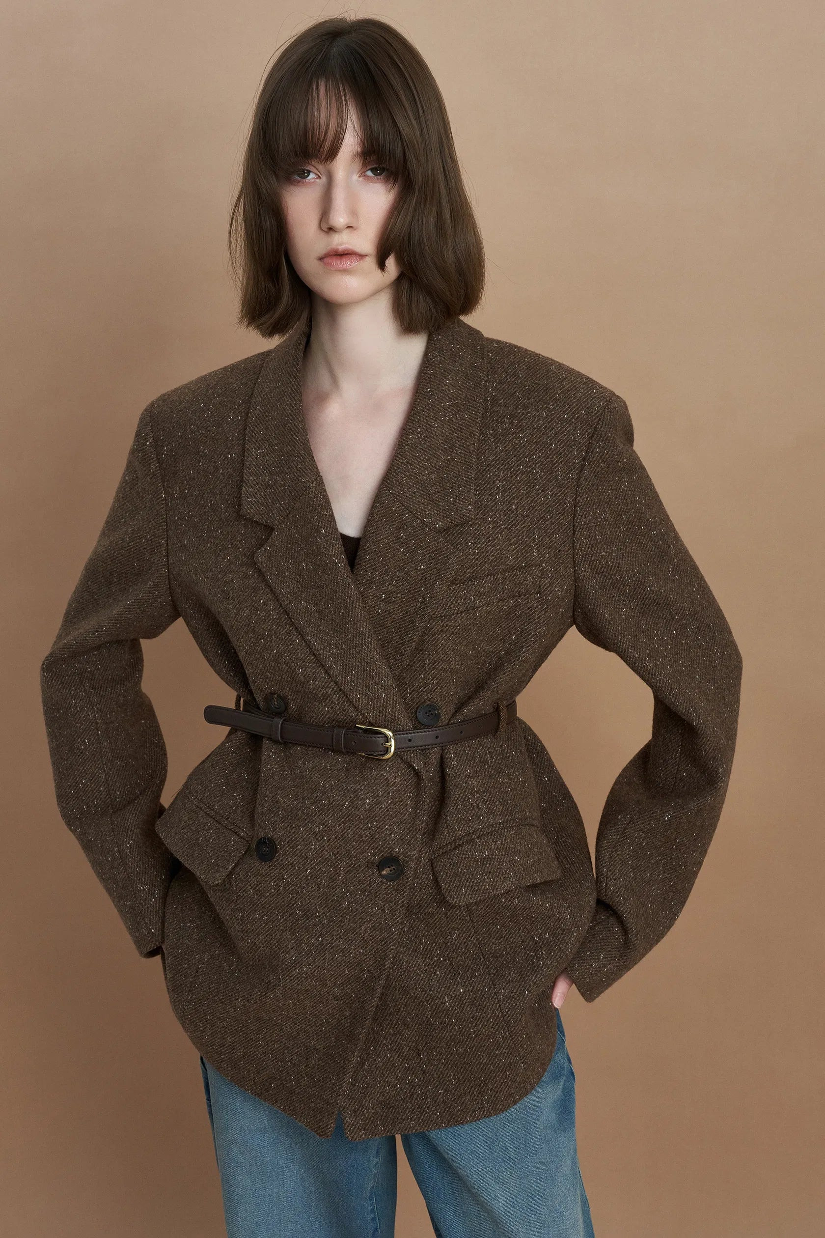 Metis Double-Breasted Blazer in Korean Merino Wool Twill | Fabrique