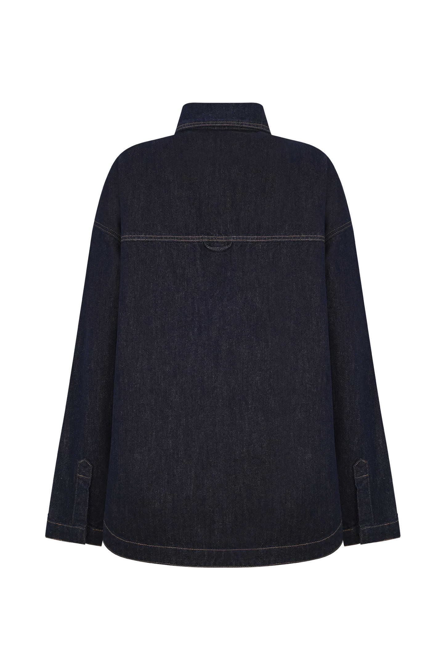 Lioda Oversized Denim Shirt - Washed Indigo Blue | MESHKI US