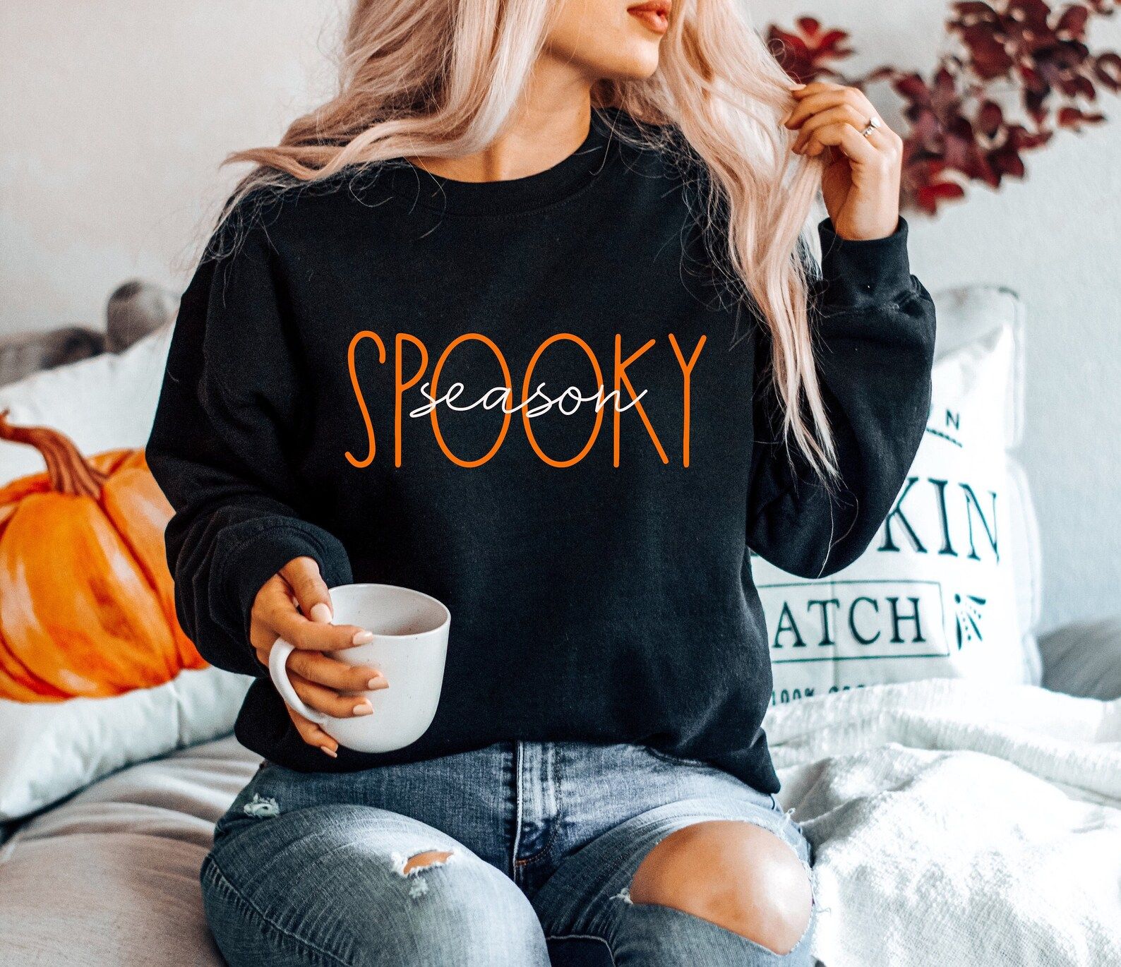 Spooky Season Sweatshirt Fall Sweatshirt Halloween - Etsy | Etsy (US)
