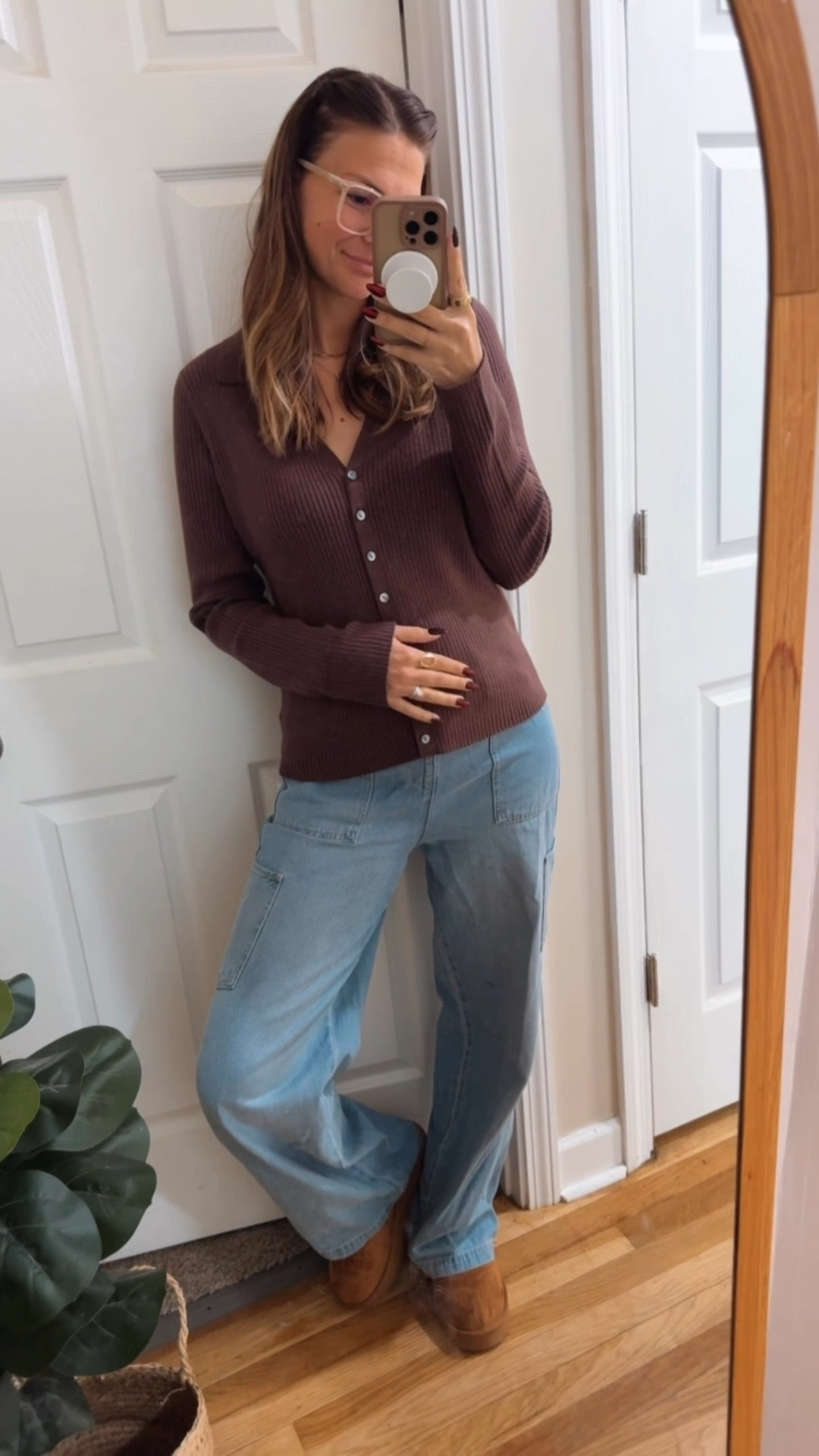 Bump friendly casual look / cardigan is super soft and comfy / cargo pants have elastic waist with drawstring. 

#LTKBump #LTKStyleTip #LTKFindsUnder50