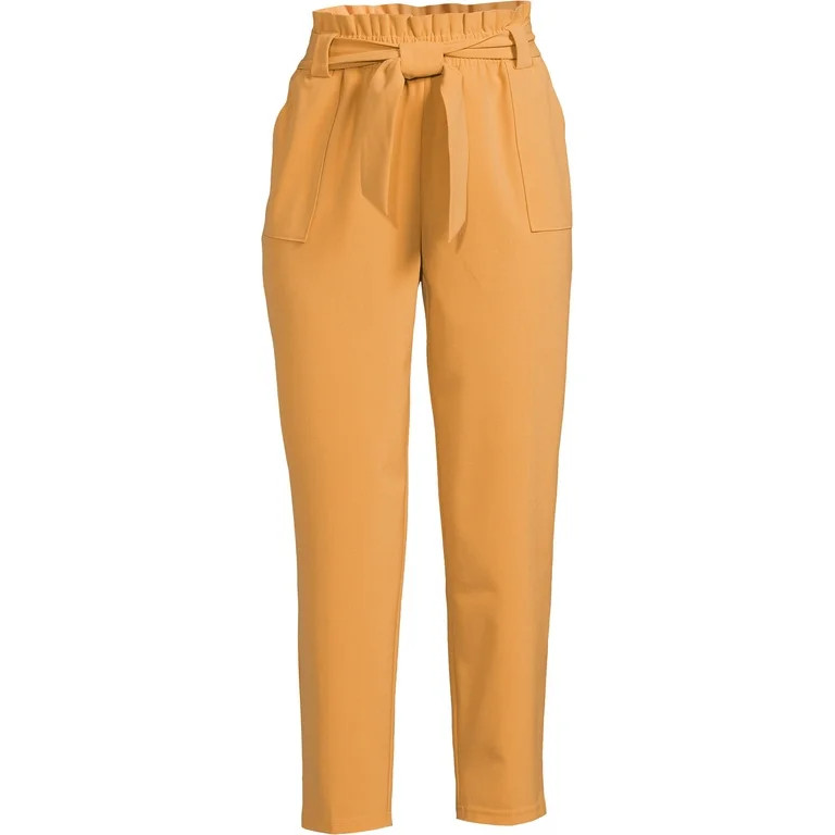 Nine.Eight Women’s Cropped Paper Bag Waist Pants | Walmart (US)