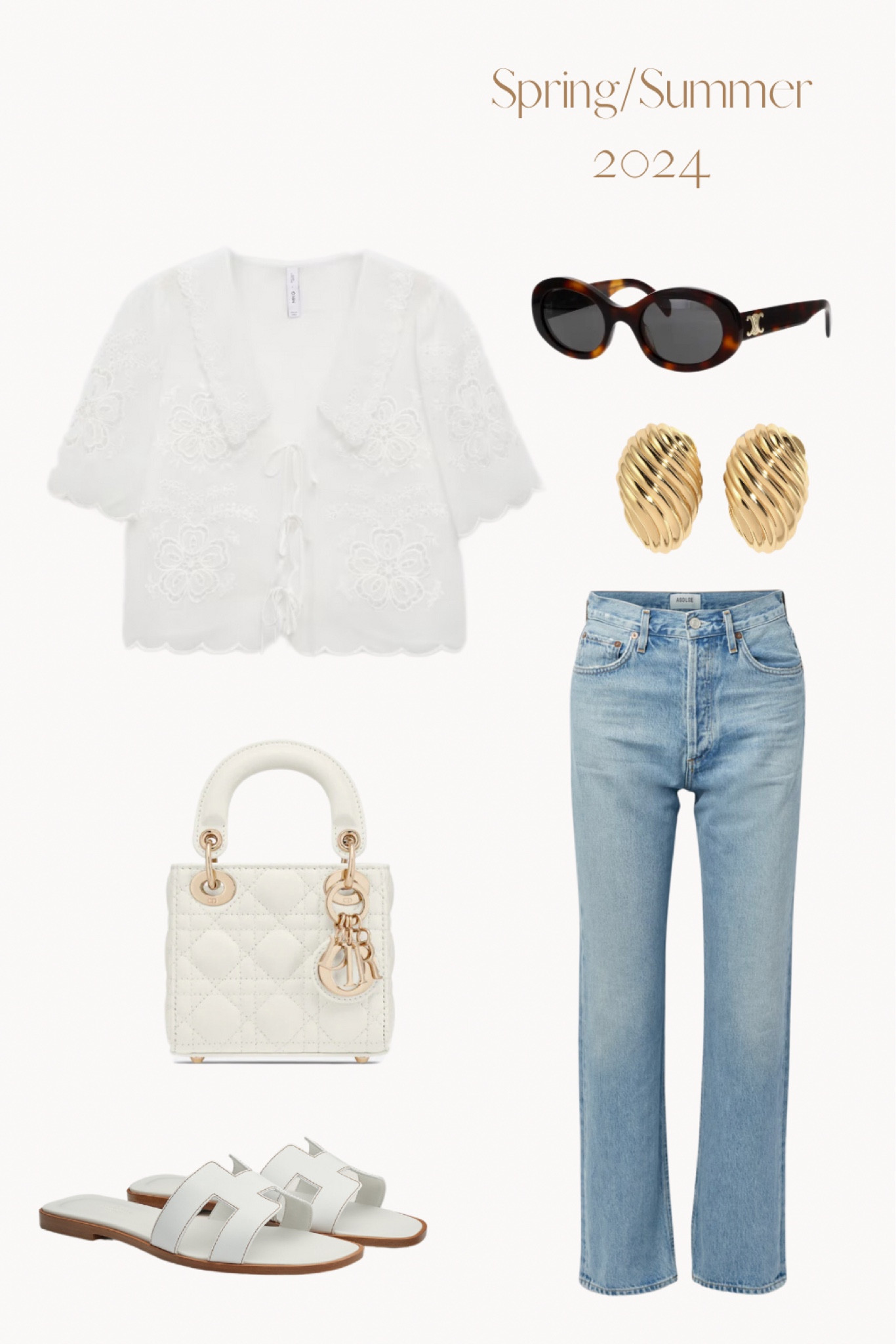 Summer outfit, white embroidered blouse, tie blouse, white blouse, white mini bag, gold earrings, Celine sunglasses, sunglasses, oval sunglasses, sandals, white outfit, jeans, travel outfit

#LTKSeasonal #LTKFindsUnder100 #LTKItBag