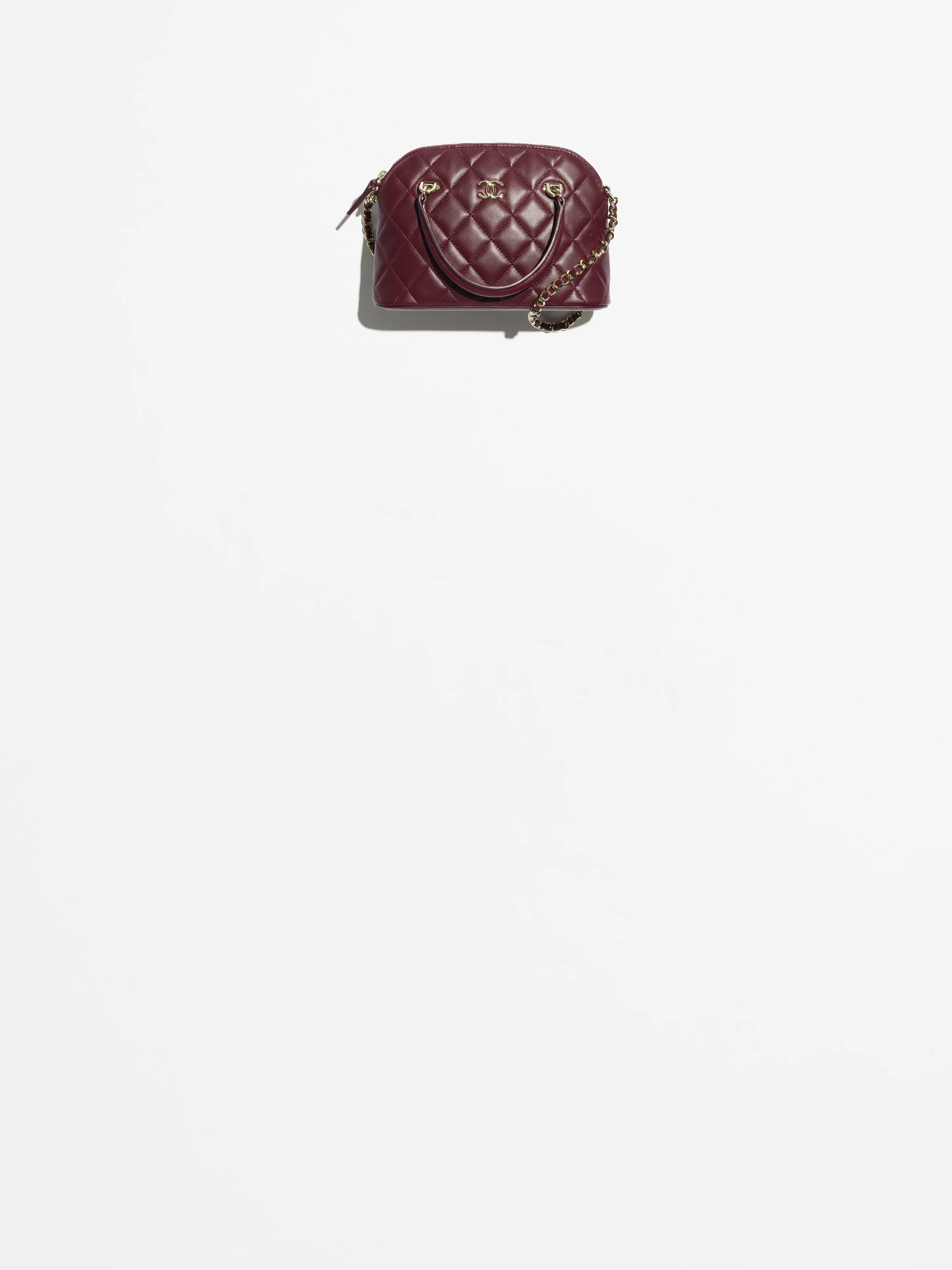Clutch with chain - Lambskin & gold-tone metal, dark burgundy — Fashion | CHANEL | Chanel, Inc. (US)