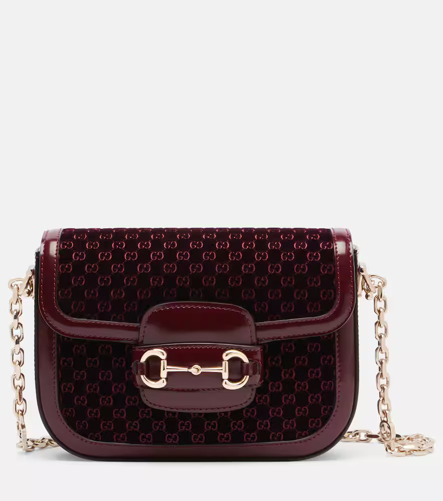 Gucci Gucci Horsebit 1955 Small velvet shoulder bag | Mytheresa (US/CA)