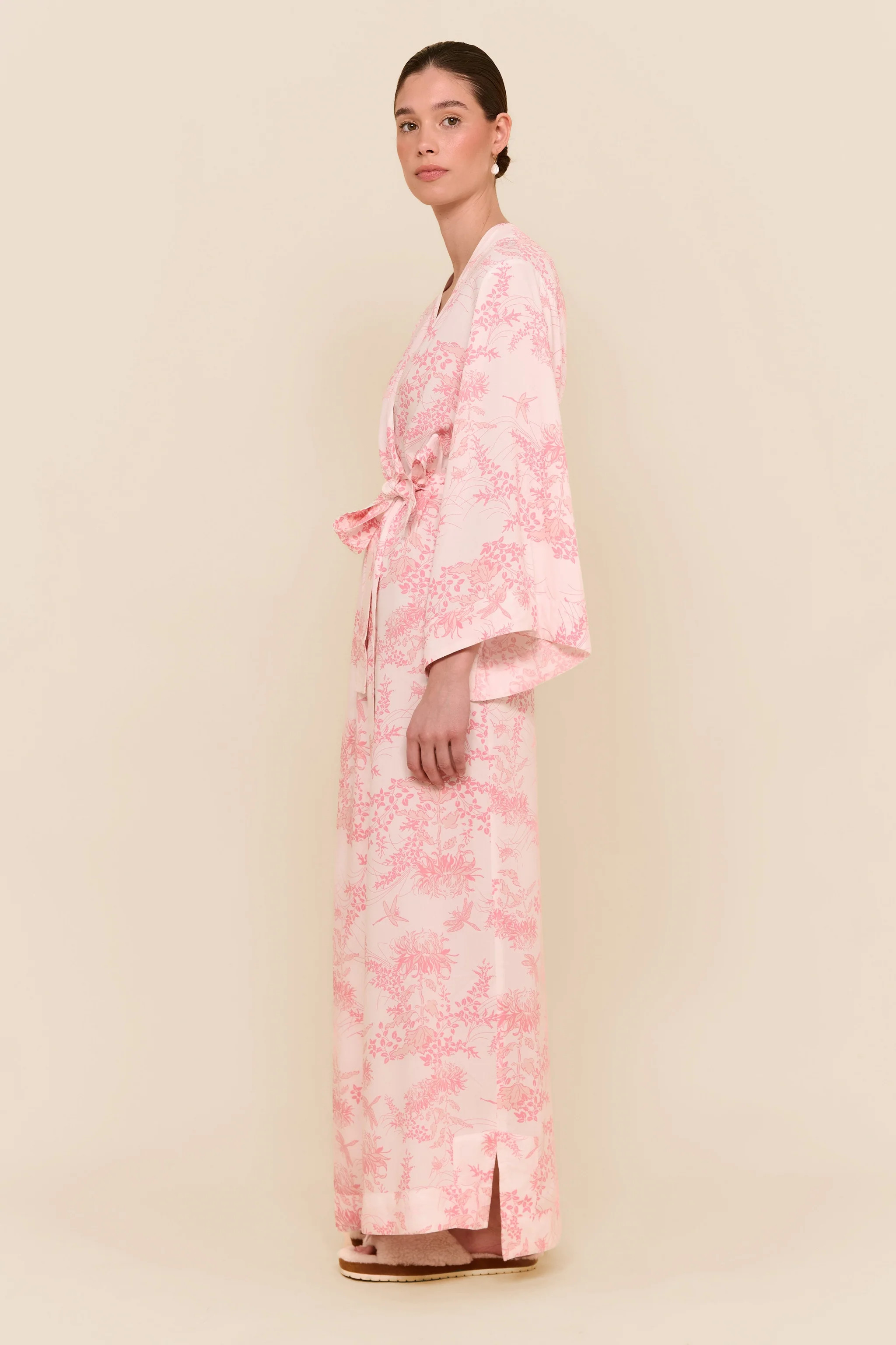 Alice Kimono Robe - Long - Summer Toile - Pink | Piyama US