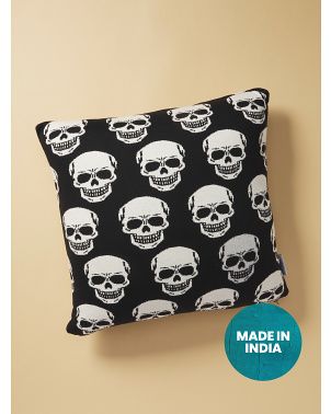 Made In India 20x20 Skull Head Block Pillow | HomeGoods