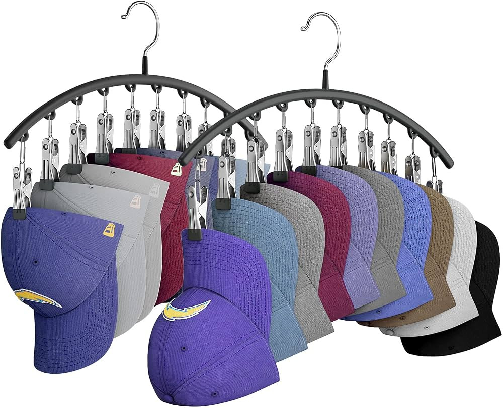 Yecuip Hat Hangers for Closet, Metal Hat Organizer Racks for Baseball Caps 2 Pack Door Hat Racks ... | Amazon (US)