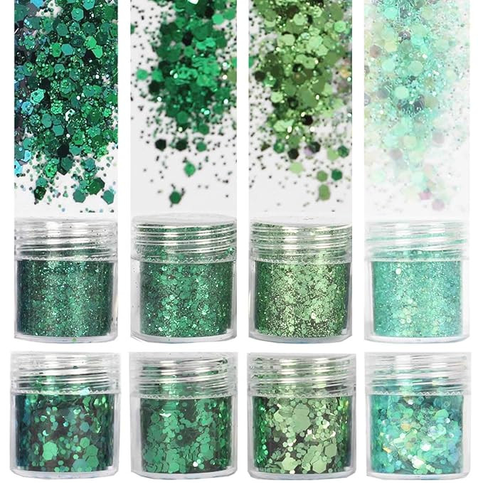 Amazon.com : COKOHAPPY 8 Boxes 10ml Holographic Mermaid Dreams Green Chunky Glitter St. Patrick's... | Amazon (US)