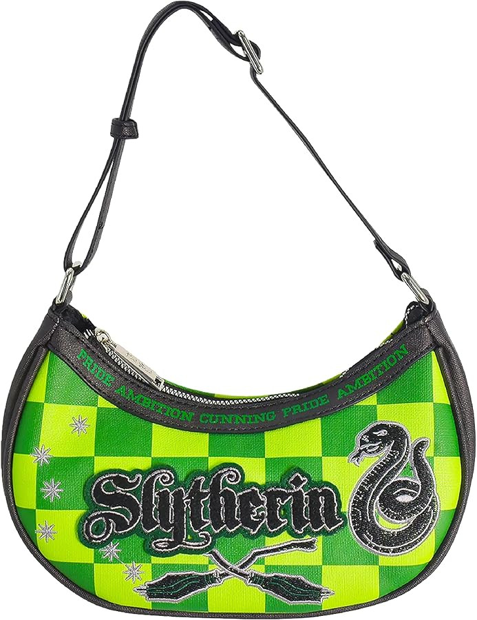 Fred Segal Harry Potter Shoulder Bag, Women's Checkered Mini Adjustable Crossbody Purse, Slytheri... | Amazon (US)